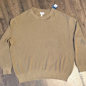 Arizona Jean Company Tan Crewneck Waffle Knit Sweater